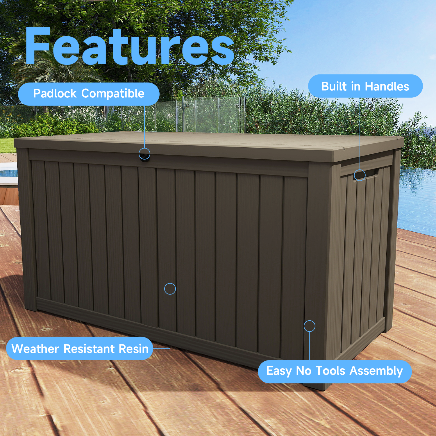 MAYEERTY Outdoor Storage Shed, Tool Storage Room for Outdoor, Removable Shelf