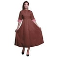 thumbnail image 1 of Bimba Robe Chemise Mi-Mollet à Rayures Manches Retroussables Boutonnée pour Femmes-TTTG, 1 of 5