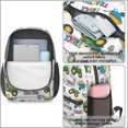 thumbnail image 4 of Tractor and Wheelbarrows White Pattern 17" School Backpacks for Teens,Waterproof Oxford Fabric,S-Shape Padded Straps for School,Travel,Hiking,Camping, 4 of 6