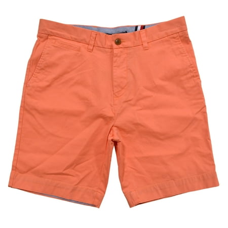 Tommy Hilfiger Mens Flat Front Shorts (30, Orange)