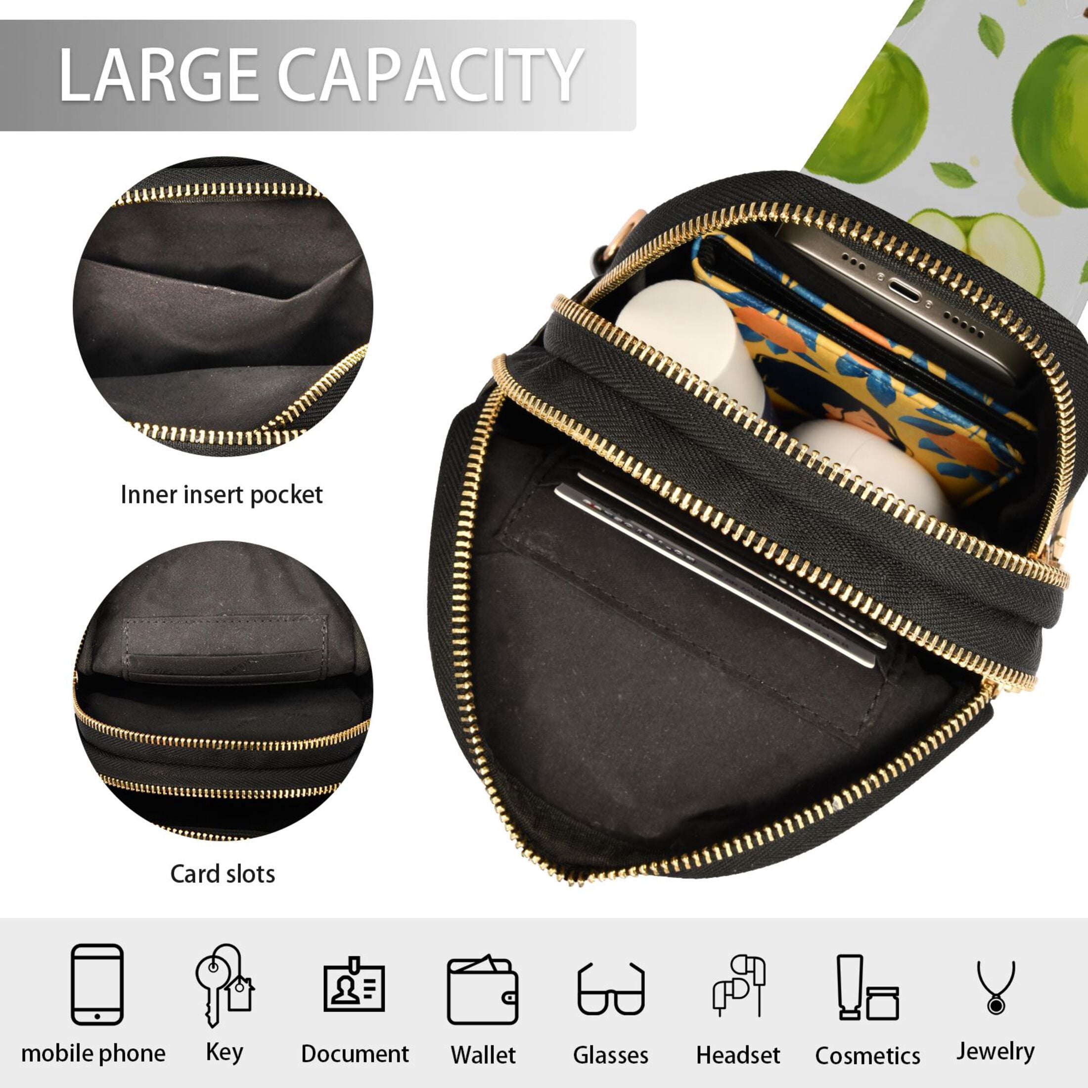 ALAZA Apples Sling Bag for Women Men Waterproof Crossbody Chest Bags