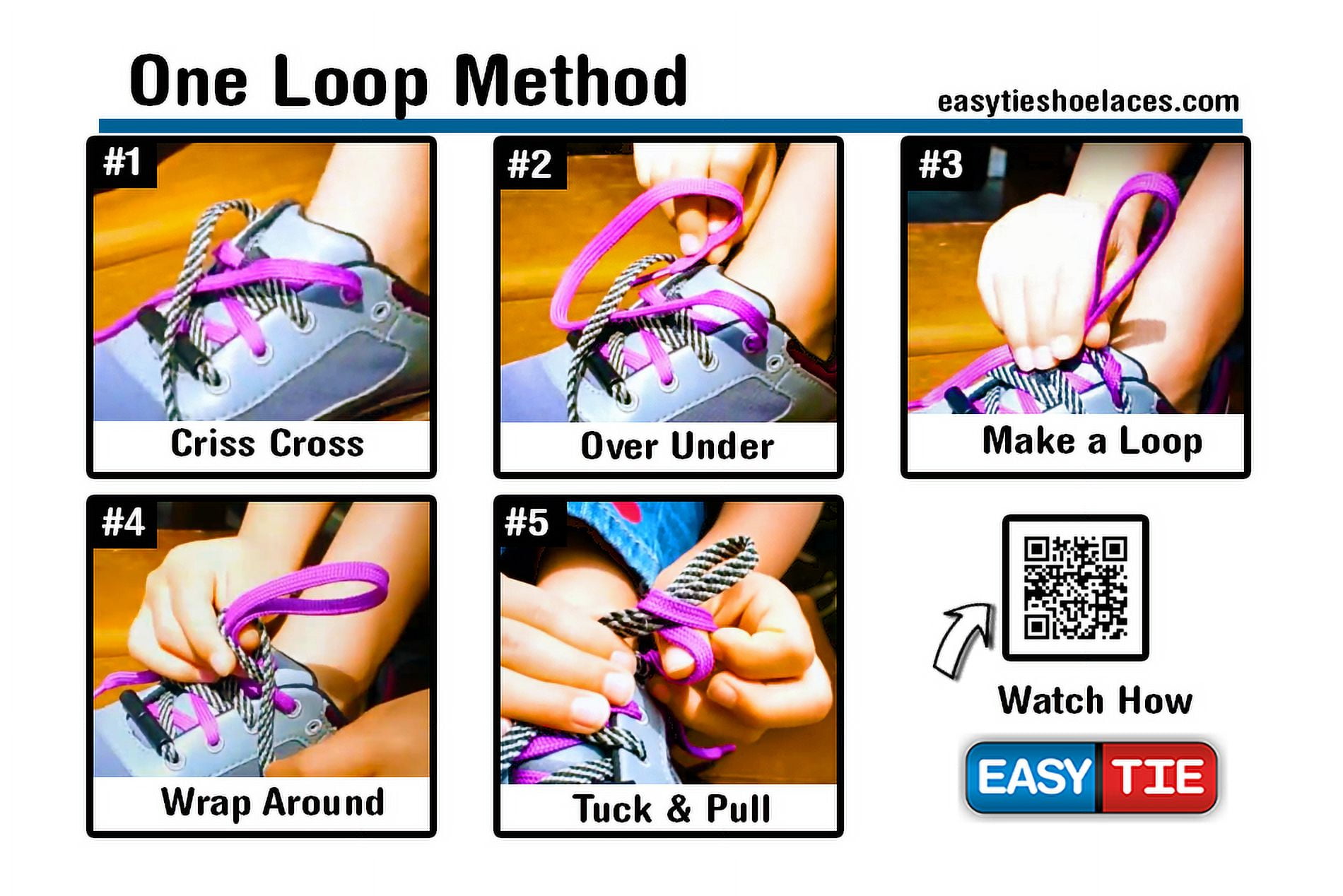 Easy Tie Shoelaces Dual colored, learning shoelaces, for