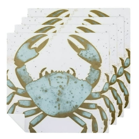 

Facannap Crab Theme Cloth Napkins Polyester Reusable Fabric for Events Dinner Napkin Dining Table Kitchen Party Decor 6 PCS