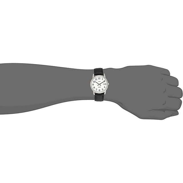Timex Reloj para hombre con correa de piel y fecha de fácil lectura Timex Timex