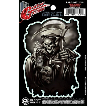D'Addario Planet Waves Guitar Tattoo Decal Grim Reaper