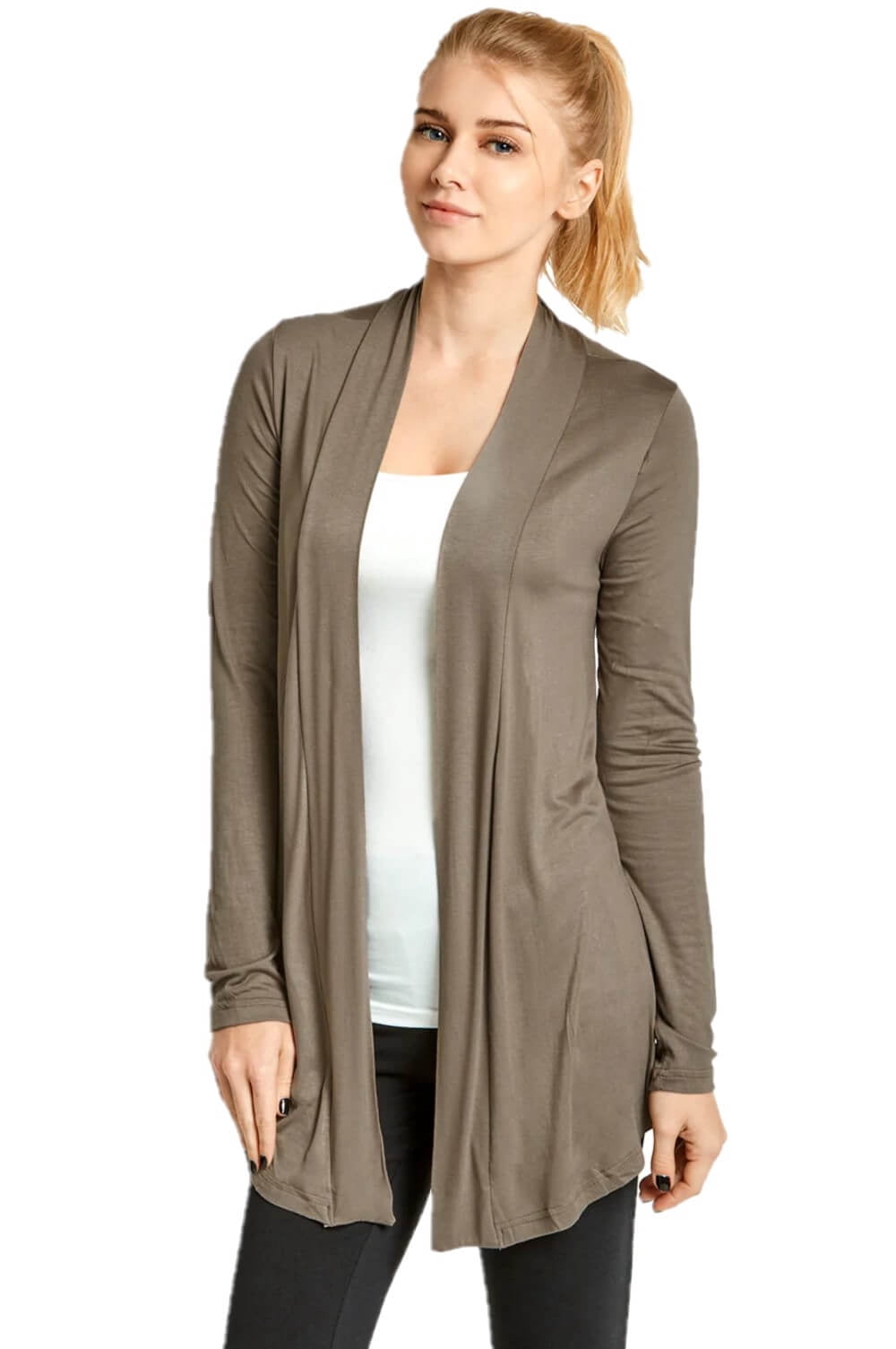 Casual Lightweight Cardigan, Taupe 