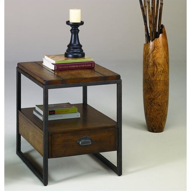 Hammary Baja Rectangular Drawer End Table in Vintage Umber