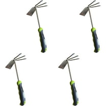 Garden Guru Hand Cultivator Rake Hoe Tiller Tool - Stainless Steel for Ultimate Strength - Rust Resistant - Ergonomic Handle - Great for Gardening Cultivating Loosening Weeding (4Pack)