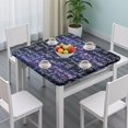 thumbnail image 3 of Math Equations Chemistry Symbols Black Pattern Square Fitted Tablecloth with Elastic Edge,Square Table Cover,Washable Elastic Table Cover for Home Kitchen Party Decor 36"x36", 3 of 6