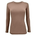 thumbnail image 2 of M&M SCRUBS Women's Underscrub Tee Crew Neck Long Sleeve T-Shirt (Chocolate Malt, Small), 2 of 6