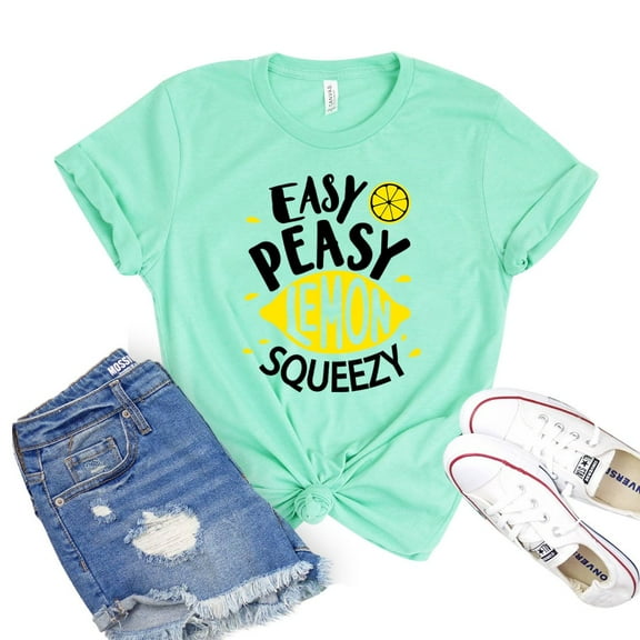 Easy Peasy T-shirt Lemon Squeezy Shirt Summer Tshirt Women's Vacay Gift Lemonade Tee Relaxed Top Vacation Shirts
