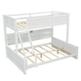 thumbnail image 5 of Euroco Twin XL over Queen Bunk Bed with Functional Cabinet and USB Charging Station for Kids Teens, White, 5 of 15