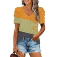 thumbnail image 1 of Fiudx Camisas de Mujer Mujer Moda Casual Manga Corta Suelta Camiseta Blusa Tops, 1 of 5