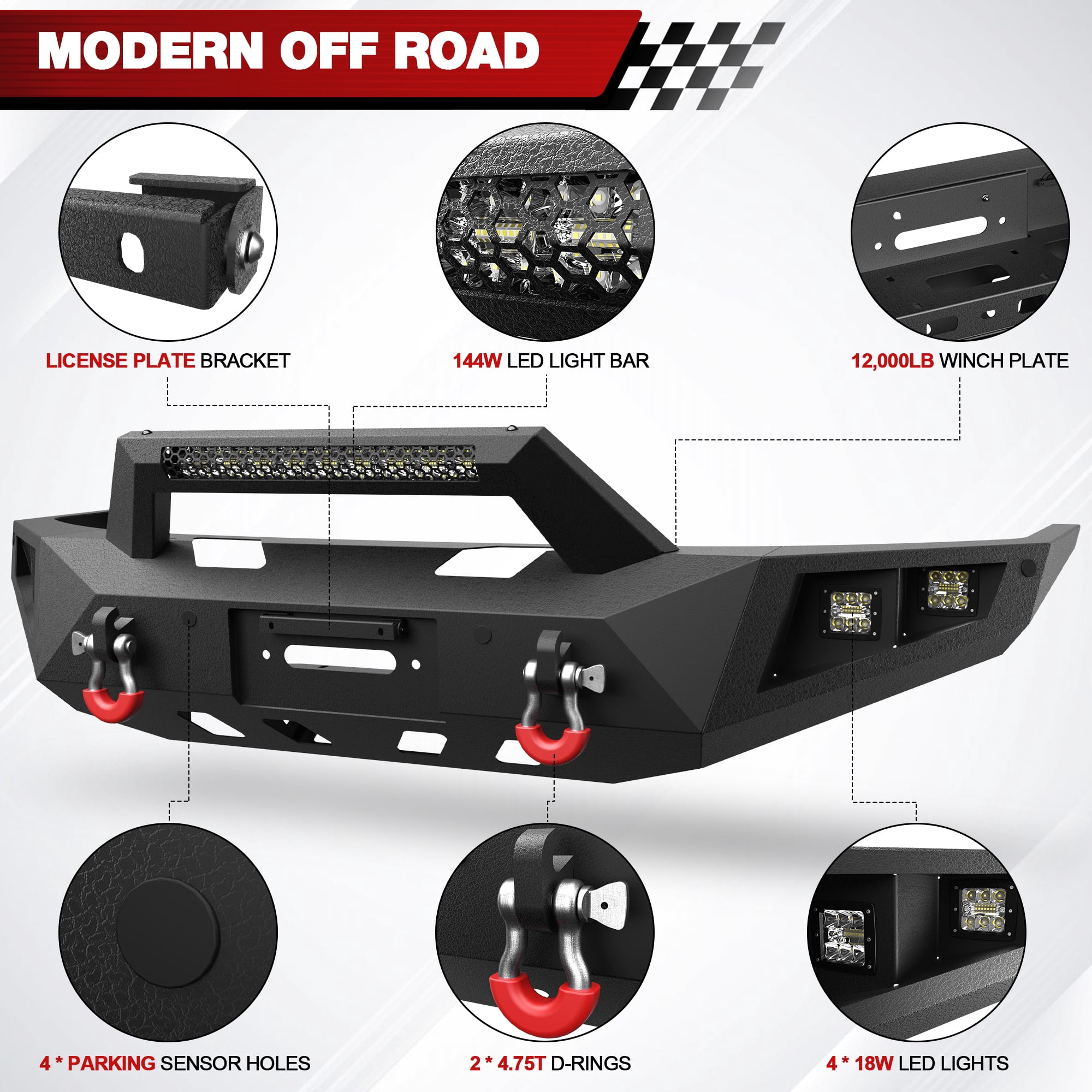 POFENZE Front Bumper for 2016-2024 Nissan Titan XD only