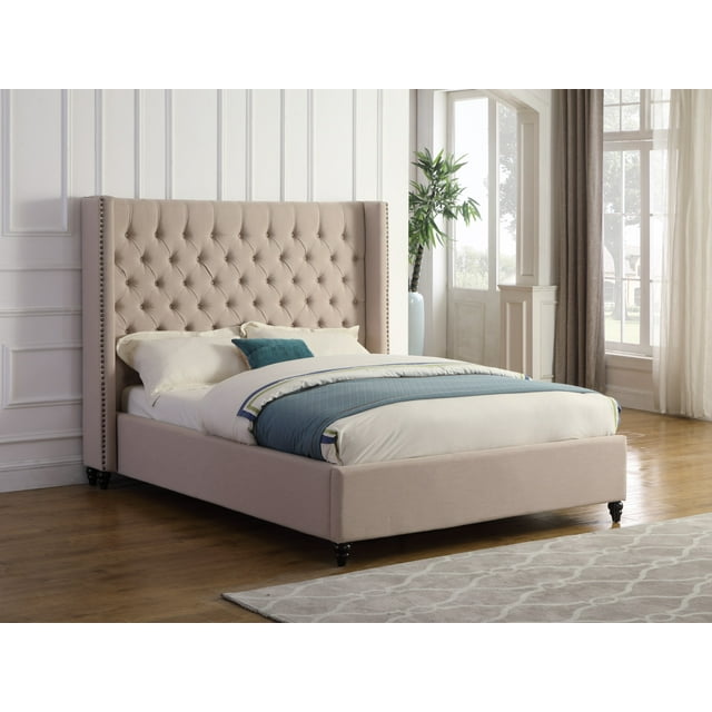 COSMIC HOMES Lit Plateforme Très Grand - BEIGE
