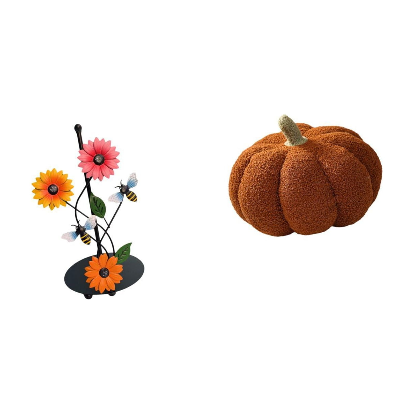 Fiocias Pumpkin Paper Towel Holder Dispenser Non Slip Vertical Tissue Holder Rack Stuffed Pillow Decoration Decorative Sofa Cushion for Home Bed Bedroom