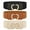 A-Black+Brown+Beige, variant on SUOSDEY Women's Elastic Belt Ladies Stretch Wide Waist Belts for Dresses Pants with Sliver Buckle 2 Pack