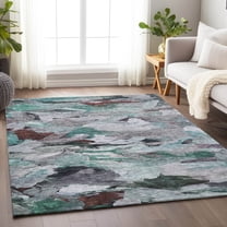 Addison Rugs Chantille Indoor/Outdoor Transitional Abstract Teal Washable Rectangle Rug, 2'6" x 3'10"