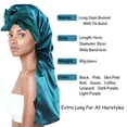 thumbnail image 2 of Gorro de satén largo y sedoso suave para cabello Natural y cabello rizado gorro de pelo de tamaño Extra grande con lazo para un sueño nocturno cómodo 1 Uds, 2 of 5