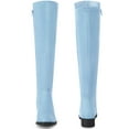 thumbnail image 4 of BLISSFUL STEP Women's Boots Faux Suede Knee High Chunky Heel Round Toe Zipper Boots Sky Blue 10, 4 of 4