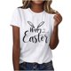 thumbnail image 1 of Mujeres de Manga Corta Tops Casual Nuevo Cuello Redondo Pascua, Ligera Camiseta de Poliéster Spandex, 1 of 4