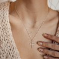 thumbnail image 3 of Cross Necklace for Women-Dainty Simple 14k Gold Plated Cross Pendant Cute Diamond Necklaces for Women Gold Jewelry, 3 of 6