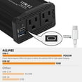 thumbnail image 3 of 300W Car Power Inverter DC 12V to 110V AC for Vehicles Converter USB-C PD65W/18W Fast Charging Ports Car Charger Adapter (Black), 3 of 14