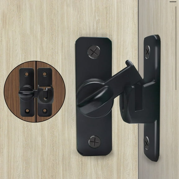 Gate Latch Sliding Barn Door Latch 90/180 Degree Safety Door Bolt Latch Lock for Window Cabinet Door Locks Black