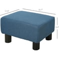thumbnail image 3 of Ottoman Foot Rest, Small Foot Stool with Linen Fabric Upholstery and Plastic Legs, Cube Ottoman for Living Room, Blue, 3 of 9