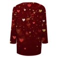thumbnail image 5 of Fgvctg Valentine's Day Womens Spring Tops Casual V Neck 3/4 Length Sleeve Tops Loose Date Night Pullover Shirt Parade Sweet Love Heart Print Half Sleeve Blouse Wine XL, 5 of 6