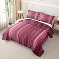 thumbnail image 3 of jejeloiu Pink Black Gradient Stripes Texture Quilt Full Kids,Modern Abstract Geometric Full Bedspread Sets,3pcs, 3 of 7