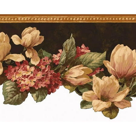 879588 Magnolia Die-Cut Wallpaper Border - Black FFM10301b - Walmart.com