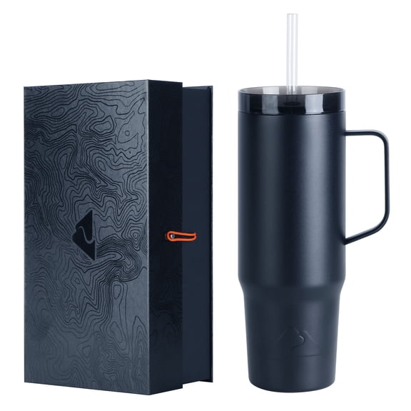 Ozark Trail 30oz Stainless Steel Tumbler with Handle, Gift Box Included, Blue