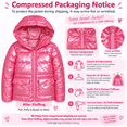 thumbnail image 2 of Lanbubble Girls Shiny Puffer Jacket Hooded Winter Coat Warm Outerwear for Kids 7-14Y, 2 of 10