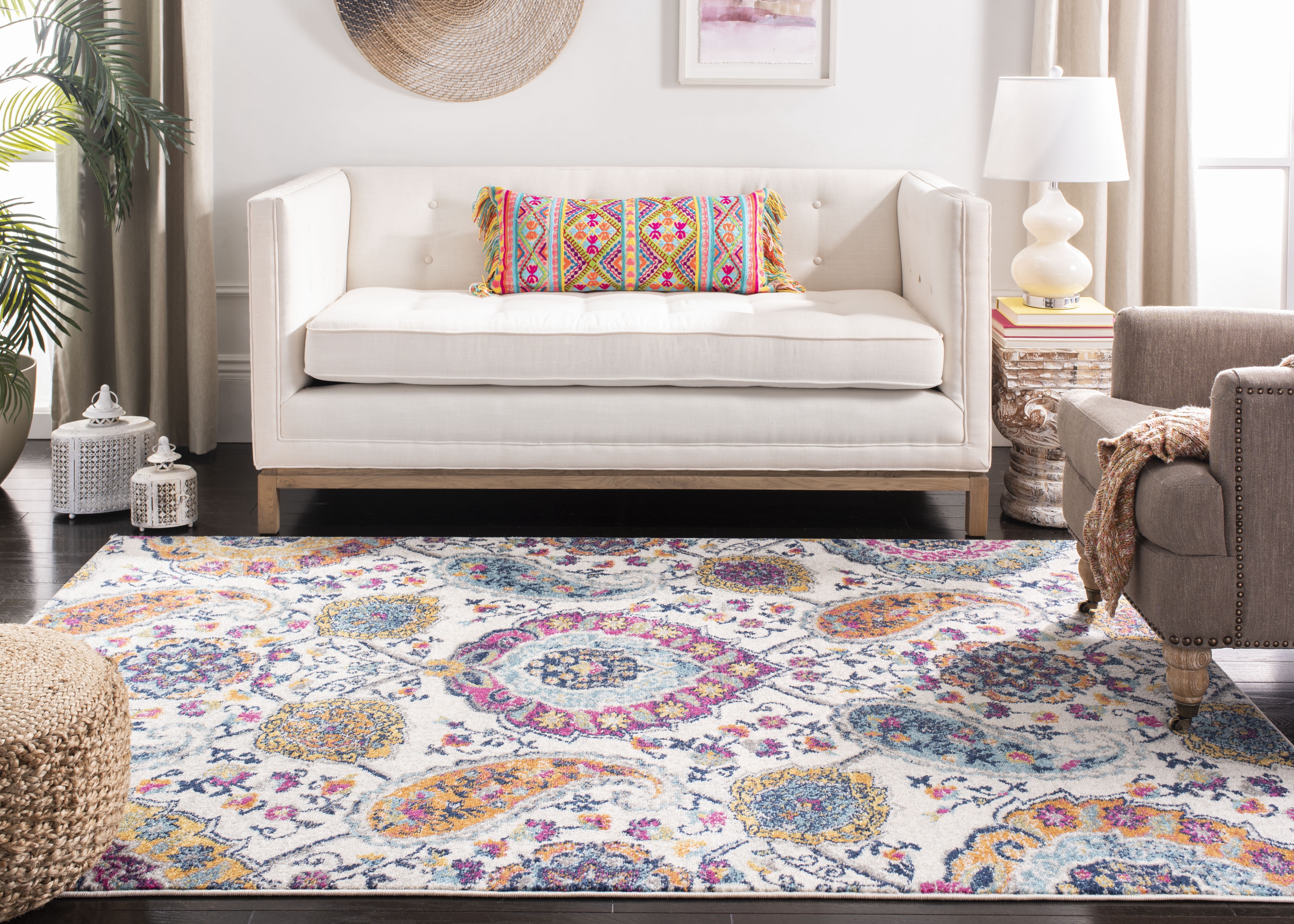 Safavieh Madison Hope Floral Area Rug, Cream/Multi, 3' x 3' Square
