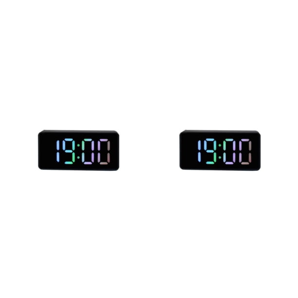 Bewildely Reloj despertador digital LED Indicador de temperatura Relojes de atenuación de escritorio Reloj Type2 NO2