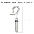 thumbnail image 2 of 5 Pack M8 304 Stainless Steel Expansion Hook, Small Open Cup Expansion Bolt Screw Concrete Hook, 2 of 6