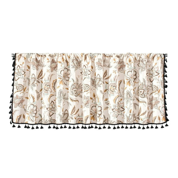 Valance Curtains for Kitchen - Window Light Blocking Short Rod Pocket Curtain Panels for Small Window Bathroom Basement