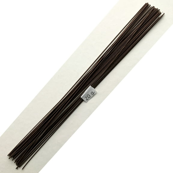 20 Gauge Brown Cotton Covered Floral Wire - 30 feet per bundle (9.14) in 12 inch lengths (30.5cm)