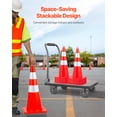 thumbnail image 6 of VEVOR Safety Cones, 10PCS 28" Traffic Cones, PVC Orange Construction Cones, 2 Reflective Collars Traffic Cones with Weighted Base and Hand-Held Ring Used for Traffic Control, Driveway Road Parking, 6 of 9