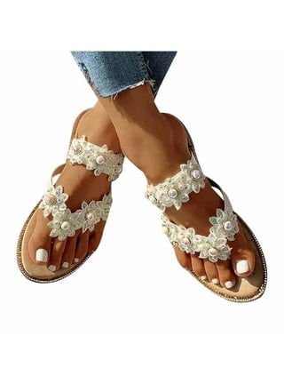 Wavy White Pearl Designer Sandals