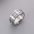 thumbnail image 2 of HIJONES Men's Stainless Steel Personalized Biker Ring Cool Party Dating Band for Men Silver 1 Size 10, 2 of 6
