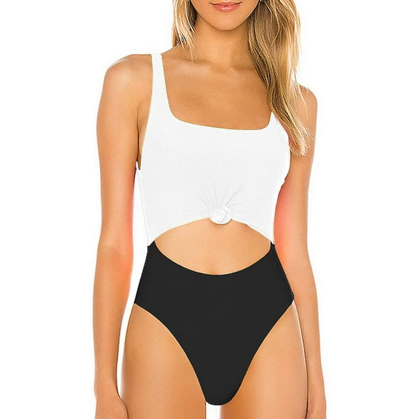 Women High Cut One Piece Swimsuit Sexy Cutout Monokini High Waisted Bathing  Suit Tummy Control 
