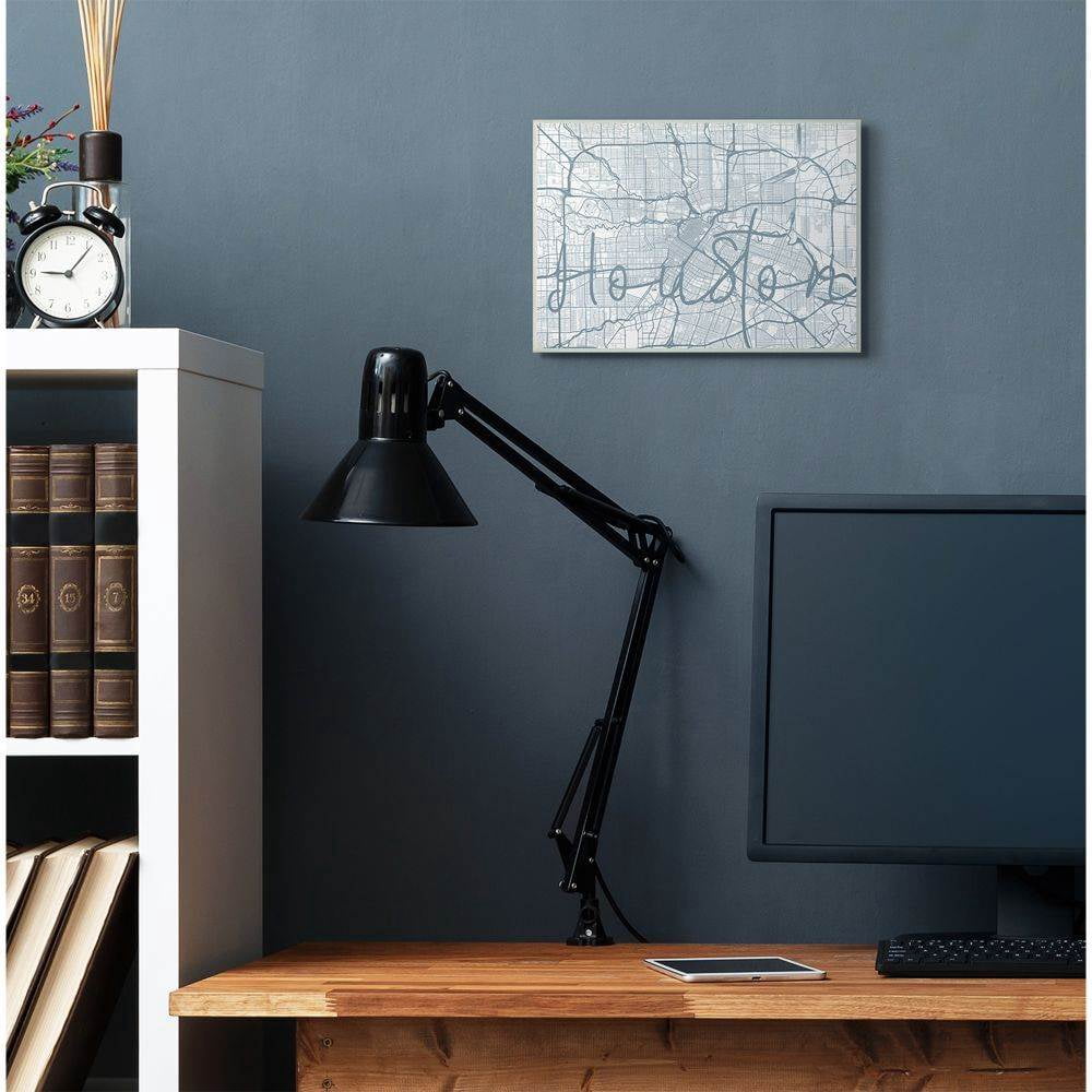 Stupell Industries Houston Modern City Map Grey Word Design Wall Plaque Art by Daphne Polselli