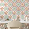 thumbnail image 2 of Ambesonne Moroccan Peel & Stick Wallpaper for Home, Pastel Floral Oriental, 13"x36", Almond Green Blush, 2 of 5