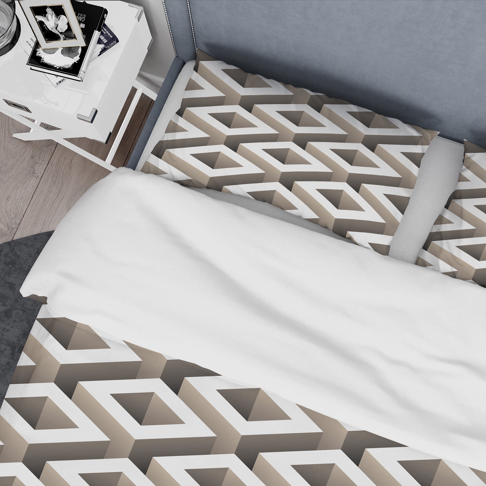 Designart 'Boxes Illustration' Scandinavian Duvet Cover Set