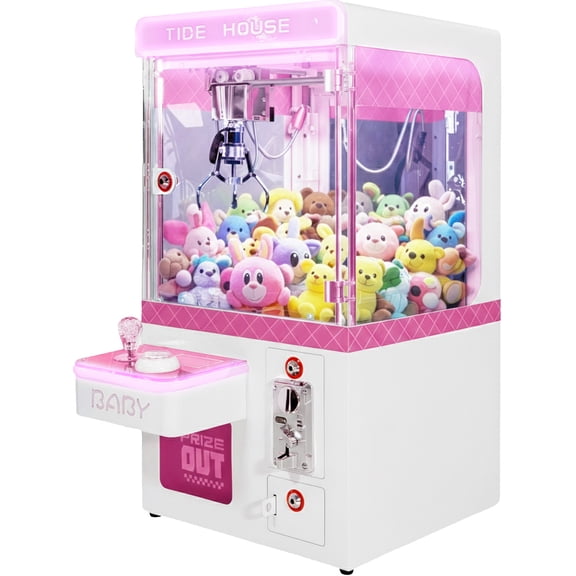 Mini Maquina Garra Peluche Audiotek Mini Doll Caza Luz Sonido Rosa