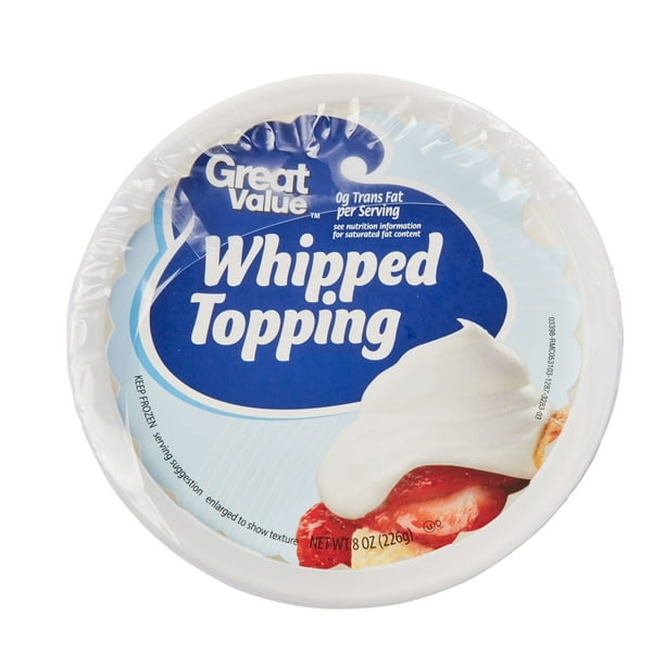 Great Value Whipped Topping, Frozen Dessert and Fruit Topping, 8 oz