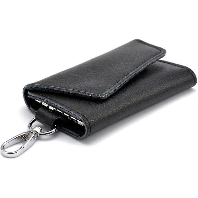 Estuche de cuero para llaves, estuche de cuero para llaves (negro)