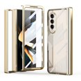 thumbnail image 1 of MonsDirect for 7.6 inch Samsung Galaxy Z Fold 4 5G 2022 Case, Clear Plating Frame Hard PC Back Shell With Screen Protector, Slim Anti-Drop Free Folding Hinge Protection for Galaxy Z Fold 4, Gold, 1 of 7